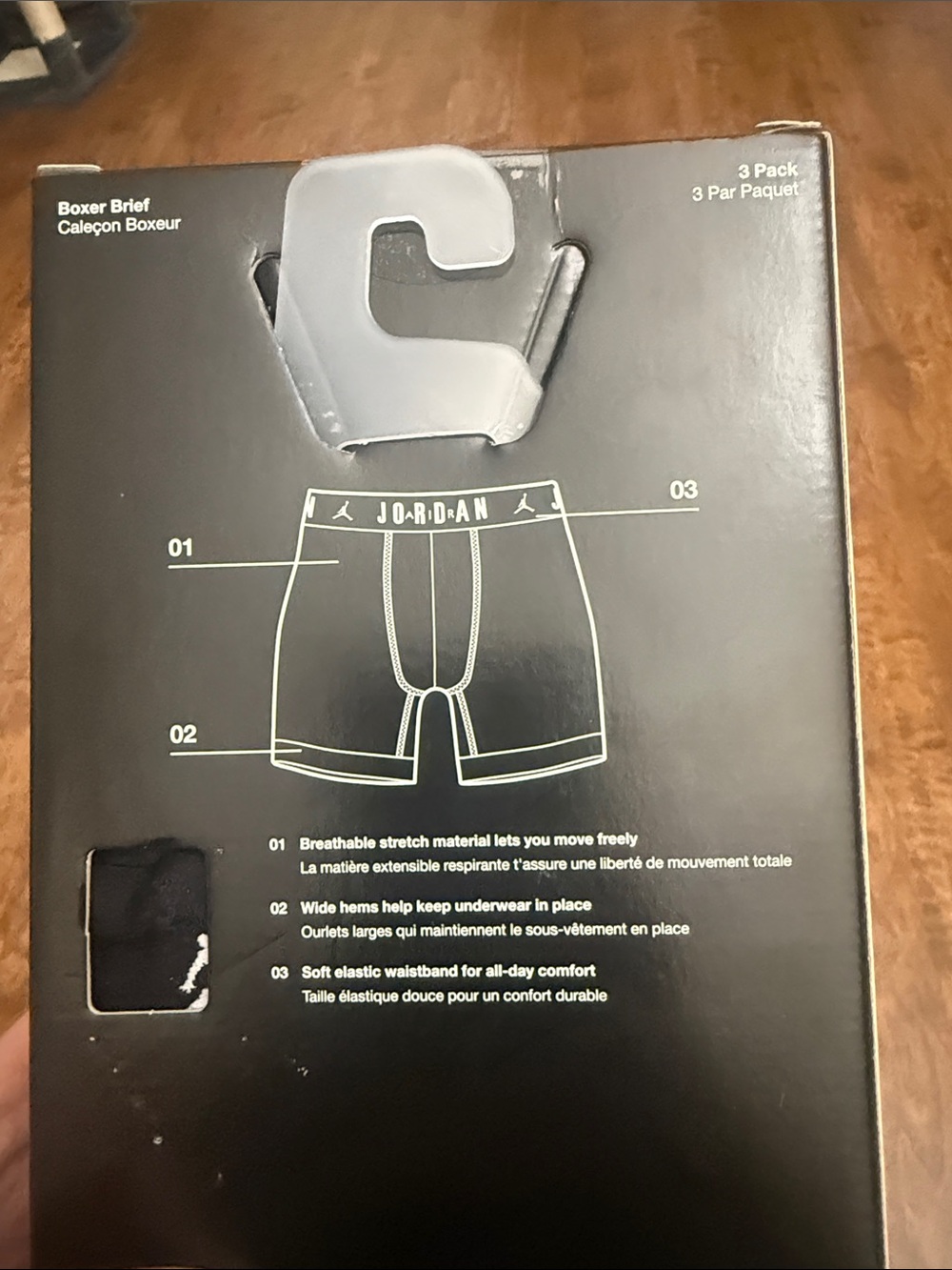 Jordan Black Flight Cotton Stretch Boxer Briefs - 3 Pack - Picture 10 of 12